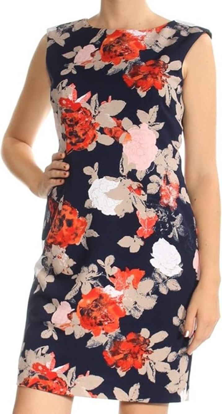 Tahari Arthur S. Levine Womens Size 2 Sheath Dress Sleeveless Floral